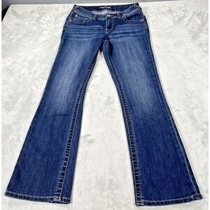 Maurices Bootcut Jeans Womens 6 Short Blue Denim Dark Jeans Low Mid Rise